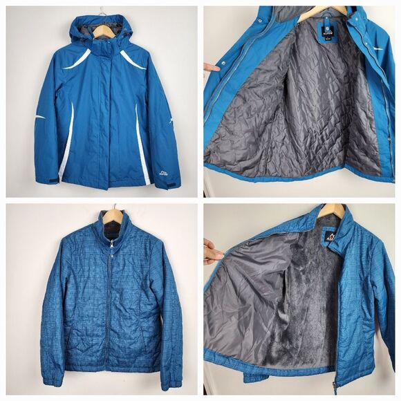 Aspen 3 In 1 Jacket Hooded Parka Removable Inner Jacket Turquoise Size  L - Picture 5 of 16